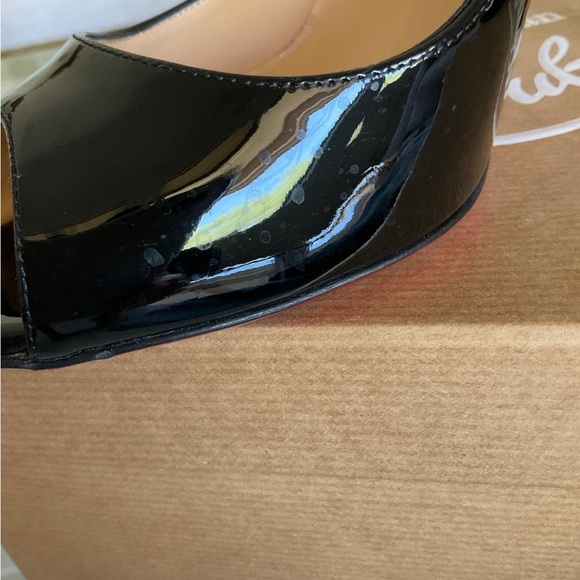 Authentic Christian Louboutin Jolly B Patent Black peep toe heels, size 39 - Picture 10 of 12